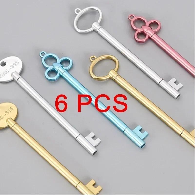 Cute Stationary Creative Plastic Gel Pen Imitation Metal Hammer Key and Flowers Black Ink Student Writing Supplies Random Color
