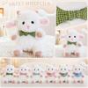 Plush Sitting Lamb Stuffed Animal Toy with Scarf Soft Fabric Cute Design for Kids and Collectors Gift