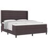 Box Spring Bed with Pillows Dark Brown 200 X 180 Cm Fabric
