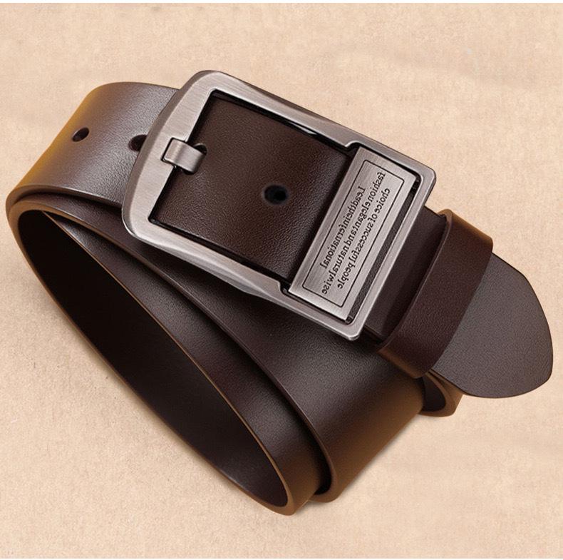 Men's Genuine Leather Belt, 3.8cm Wide, Pin Buckle - Versatile for Business and Casual Wear