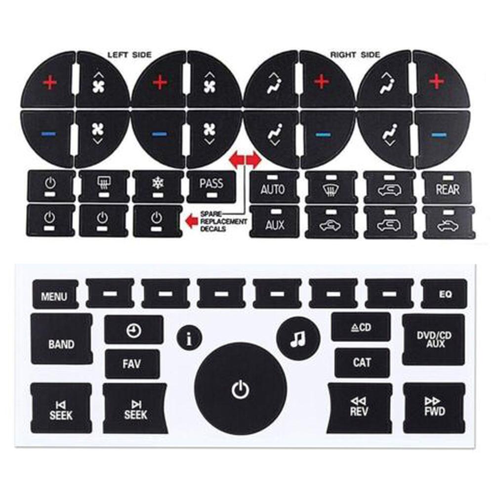 

Car AC Dash Button Repair Kit Sticker Dash Board Decal for Buick Enclave Chevy Avalanche Silverado Tahoe GMC Acadia Sierra Yukon чёрный