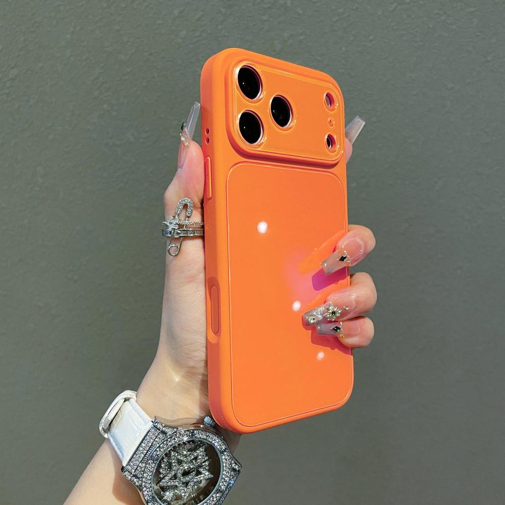 Crystal Lens Glass Phone Case for Apple iPhone 17/16 PRO - Fresh Solid Color