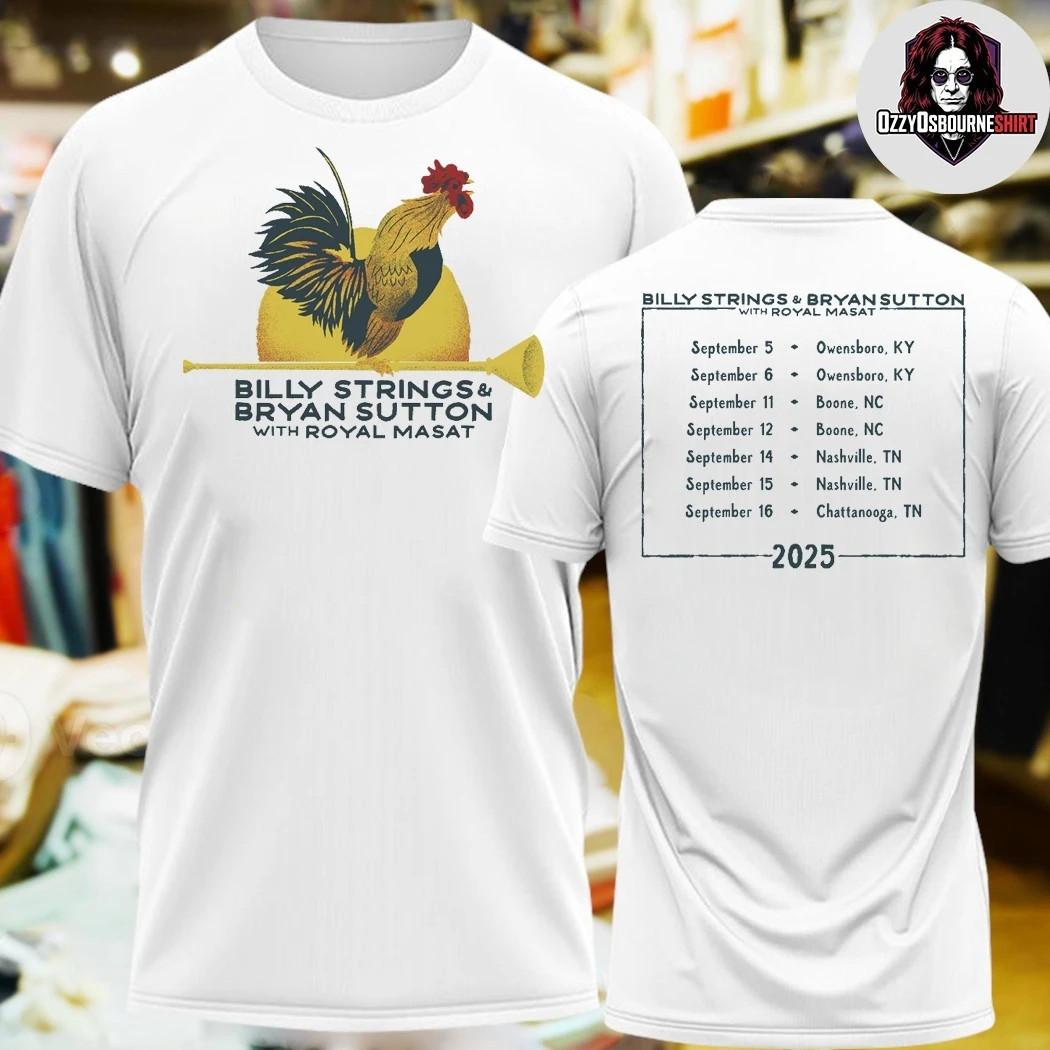 Rooster Billy Strings Bryan Sutton With Royal Masat T-Shirt 100% Cotton S