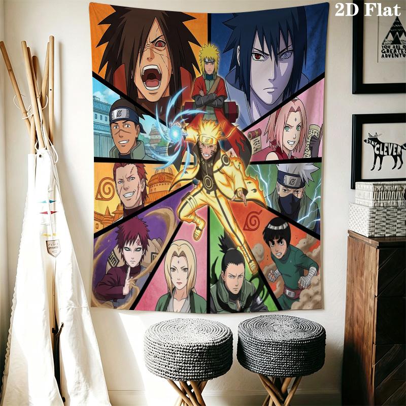 Naruto Adventure Begins Wall Tapestry Aesthetic Wall Hanging Printed Fabric Blanket Decorative Tapestries For Bedroom Living Room Home Decor