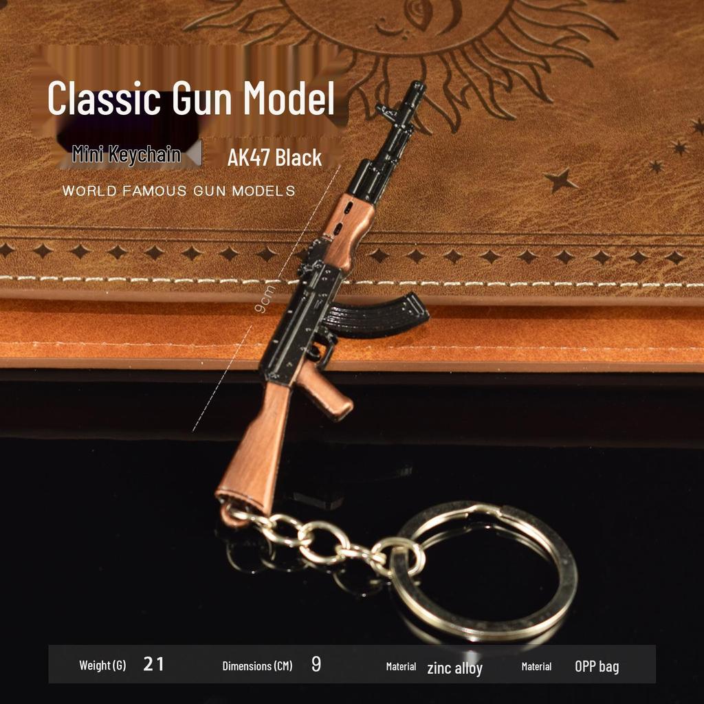 PUBG Game Black QBZ95, AK47, AKS47, and SVD Model Keychain (Non-Firing)