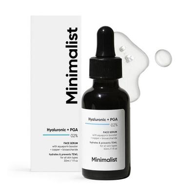 Yoğun Nemlendirme, Parlak Cilt & İnce Çizgiler İçin %2 Hyaluronik Asit + PGA Serumu | Kadın ve Erkekler İçin Günlük Nemlendirici Yüz Serumu | 30 ml