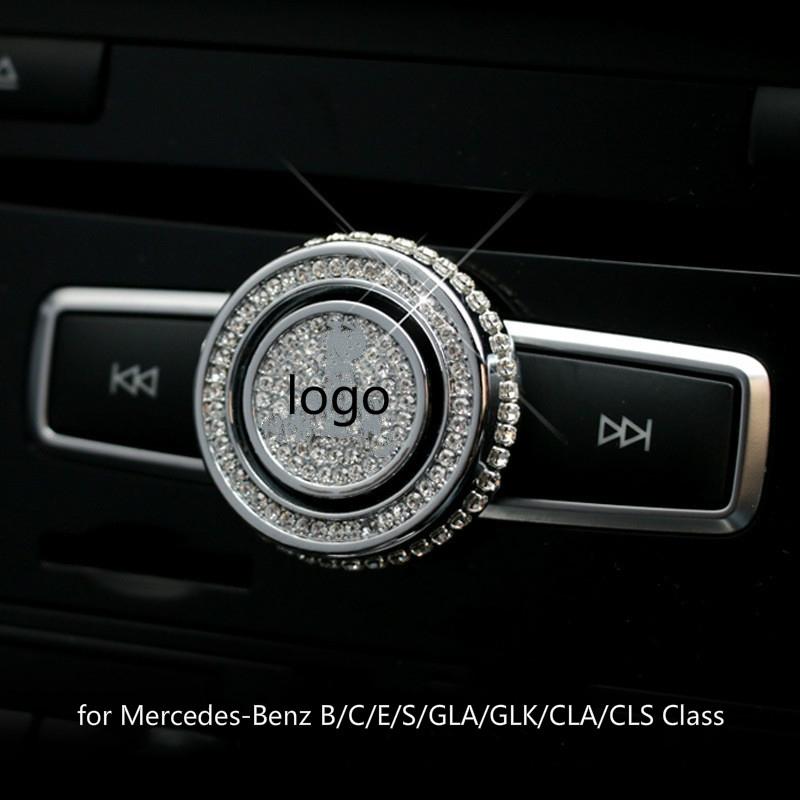 

Fashion Zinc alloy diamond volume knob decoration circle Set auger sticker for Me+rce+des-Be+nz B/C/E/S/GLA/GLK/CLA/CLS Class