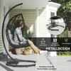 Hanging Chair Outdoor Hanging Chair Egg Chair, weather-resistant, incl. cushion, 102 cm x 102 cm x 195 cm, Dark Grey