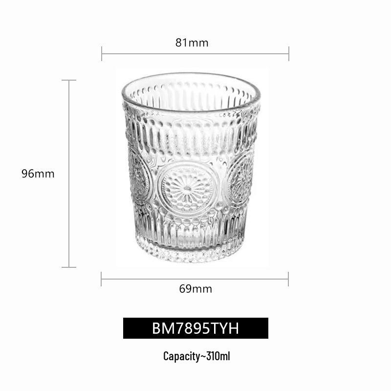 Sunflower Embossed Glass Cup Set - Elegant High-End Design for Women, Perfect for Milk & Tea