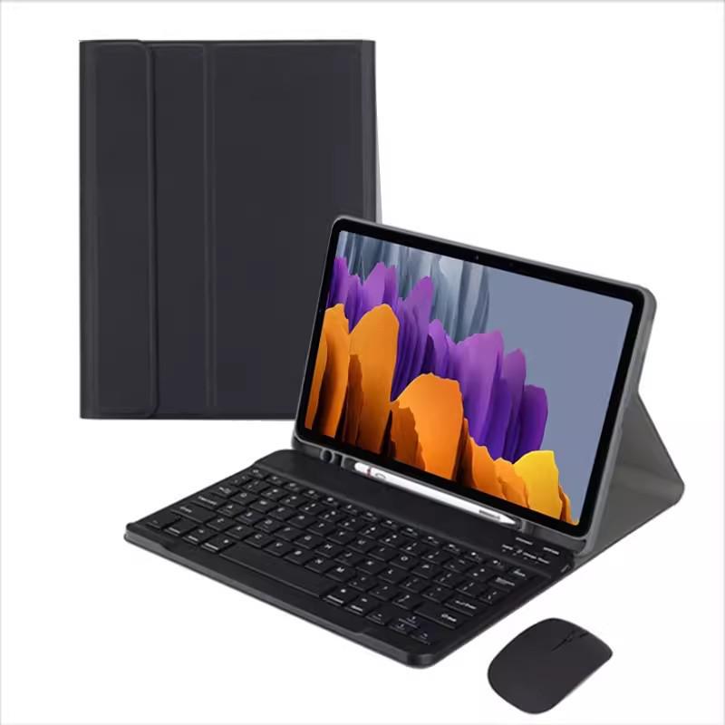 Bluetooth Keyboard & Silicone Protective Case: Compatible with Samsung S6 Lite/S7/S8/S9 Tablets, 11-Inch, with Pen Slot & Mouse