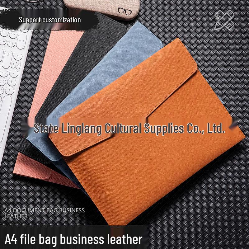 Leather A4 Document Organizer - Business File & Receipt Storage Folder