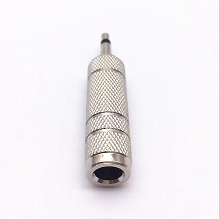 Nickel-Plated 6.5mm Female To 3.5mm Male Mono Adapter for Headset/Microphone.