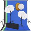 Day and Night - Day and Night Photo Studio Kit with Lamps, Umbrellas, Background and Reflector