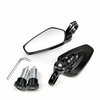Motorcycle Aluminum Bar End Side Rearview Mirror Universal Motorbike Bike Handlebar Rear View Mirrors 1 Pair 7/8" 22mm