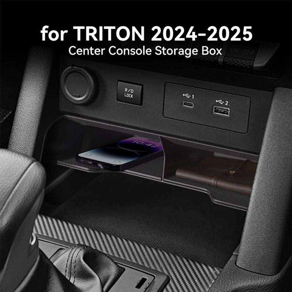 Armrest Hidden Storage Box Organizer Tray For Mitsubishi
