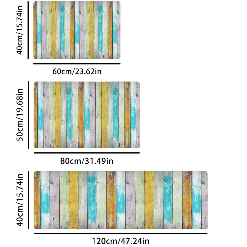 Imitation Wood Grain Stripe Kitchen Mat Entrance Doormat For Living Room Rug Home Bedroom Floor Hallway Balcony Anti-Slip Carpet