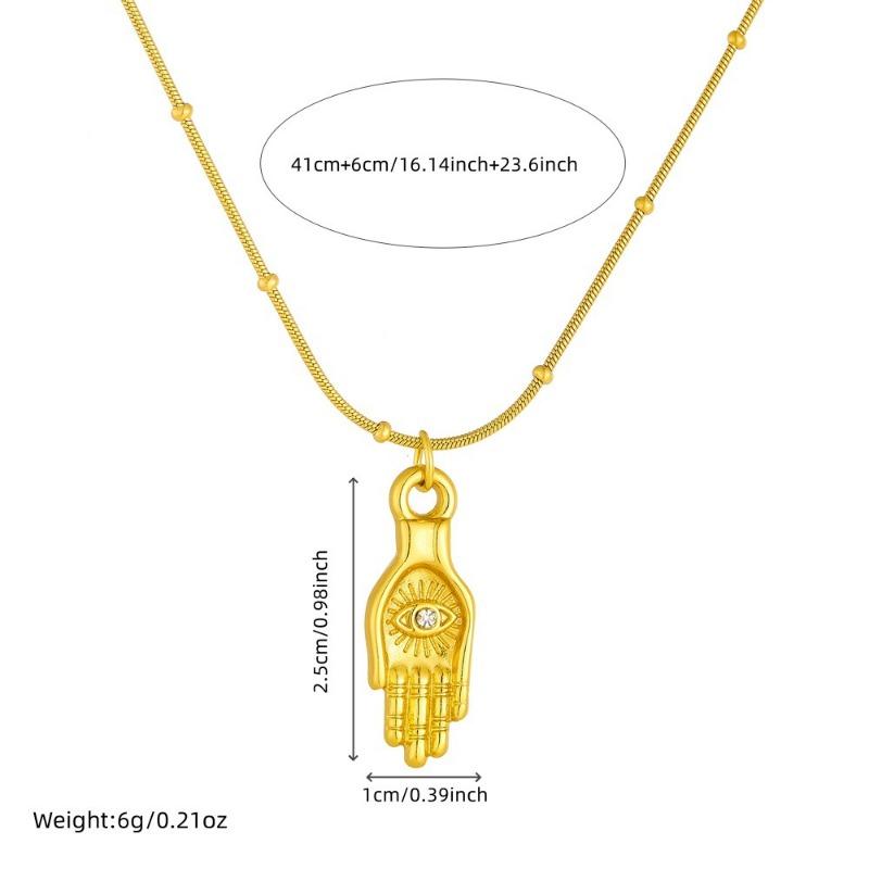 Goldene Hamsa Nazar Anhänger Halskette mit Perlen Schlangen Kette