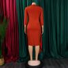 Woman Dresses Summer Long Sleeve Plus Size Xxxl Package Hips Mid Calf Professional Business Work Dress