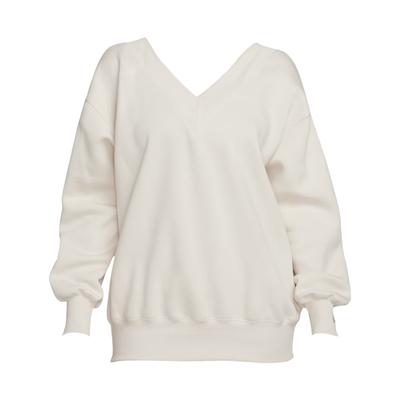 Loose Fit Color Block Mock Layer Long Sleeve Sweatshirt Women Sweatshirt White FB8318-104