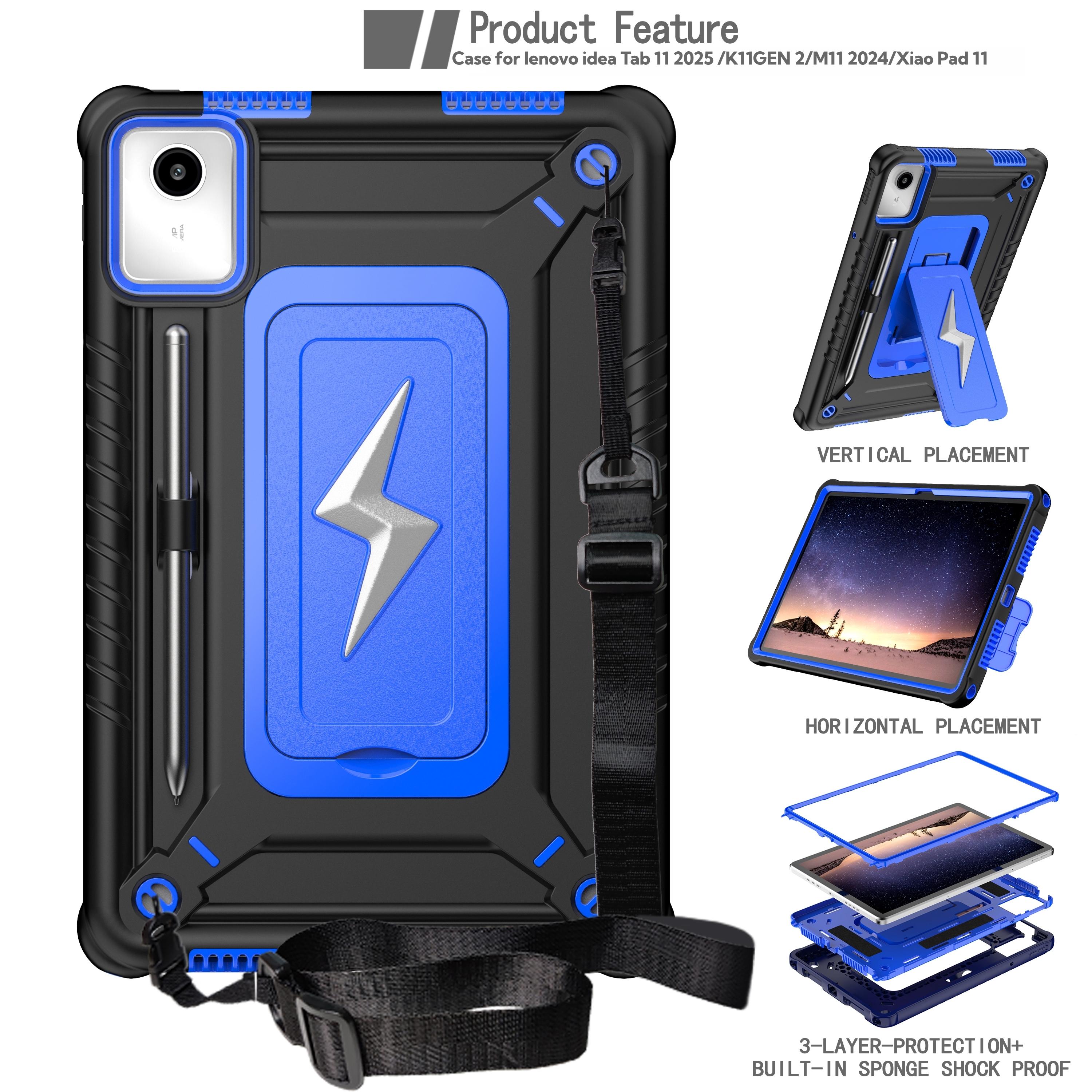 Étui Robuste pour Tab Idea 11 pouces TB336ZU TB336FU M11 TB331FC TB330FU Xiaoxin Pad 11 Housse de Tablette avec Sangle M11 TB331FC TB330FU