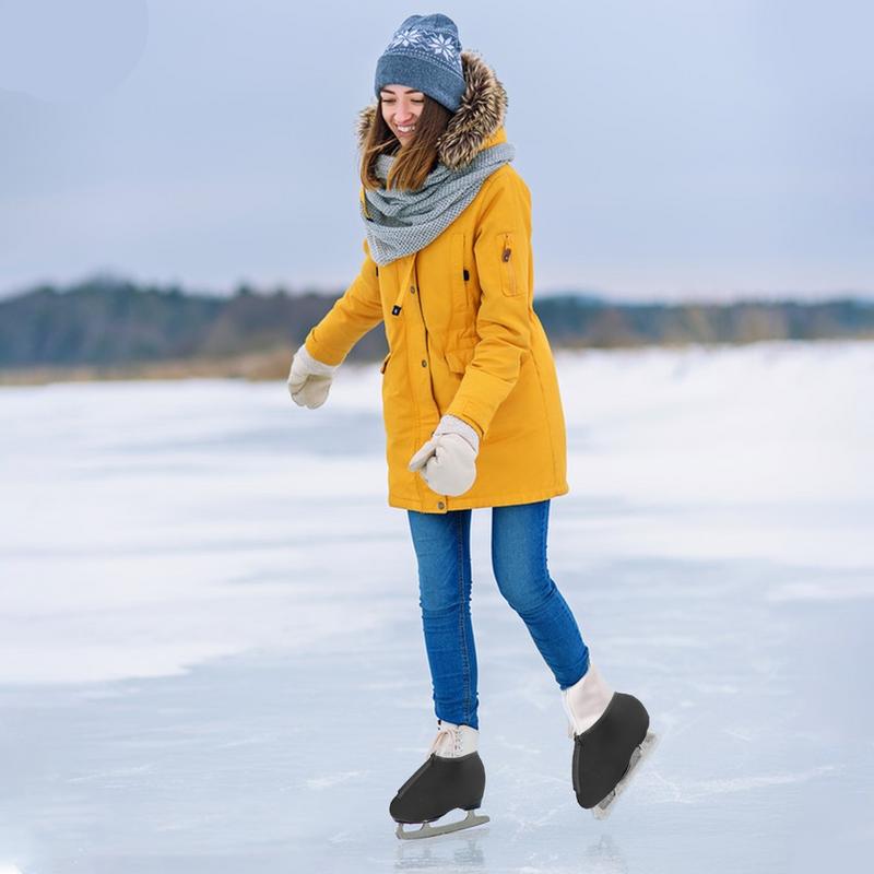 black Ski Boot Covers Windproof Ice Skate Cover Skating Boots Neoprene Zippered Protector outdoor Roller Skate Accessories