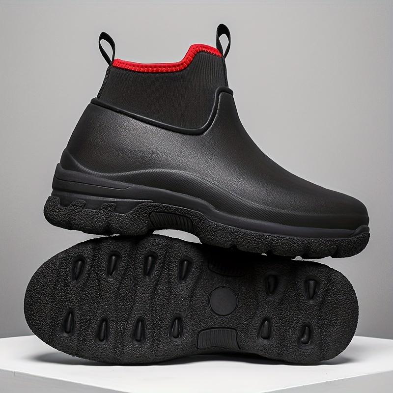 Men Rain Shoe Thick Soled Chef Shoes High Casual Sport Shoe Hiking Shoes Waterproof Anti Slip Men Short Boots Wear Resistant