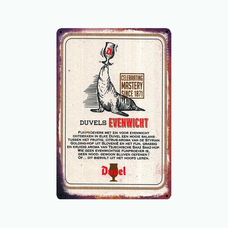 [ Mike86 ] Duvel Belgio BIRRA Latta metallica Segno da parete Targhetta Retro Poster Vino Pittura Decorazione Pub LTA-2032 20*30 CM