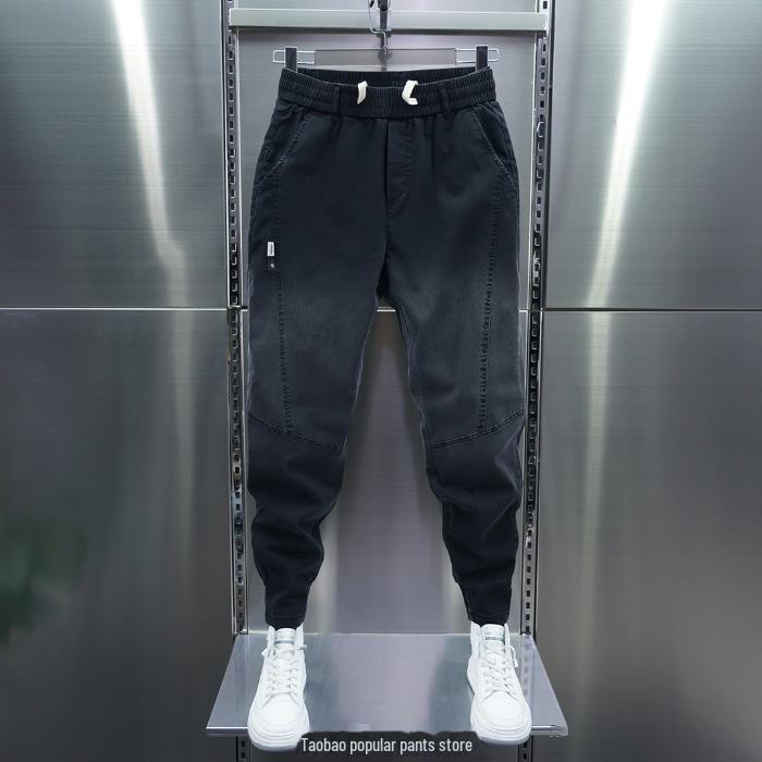 

Мужские облегающие джинсы с градиентной строчкой и эластичными манжетами 3XL