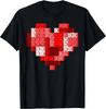 Valentines Day Heart Building Blocks Bricks Unisex T-Shirt