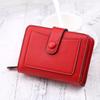 PIROYCE Women's Korean Style Lychee Pattern Bi-fold Leather Wallet with Snap Closure and Coin Purse.