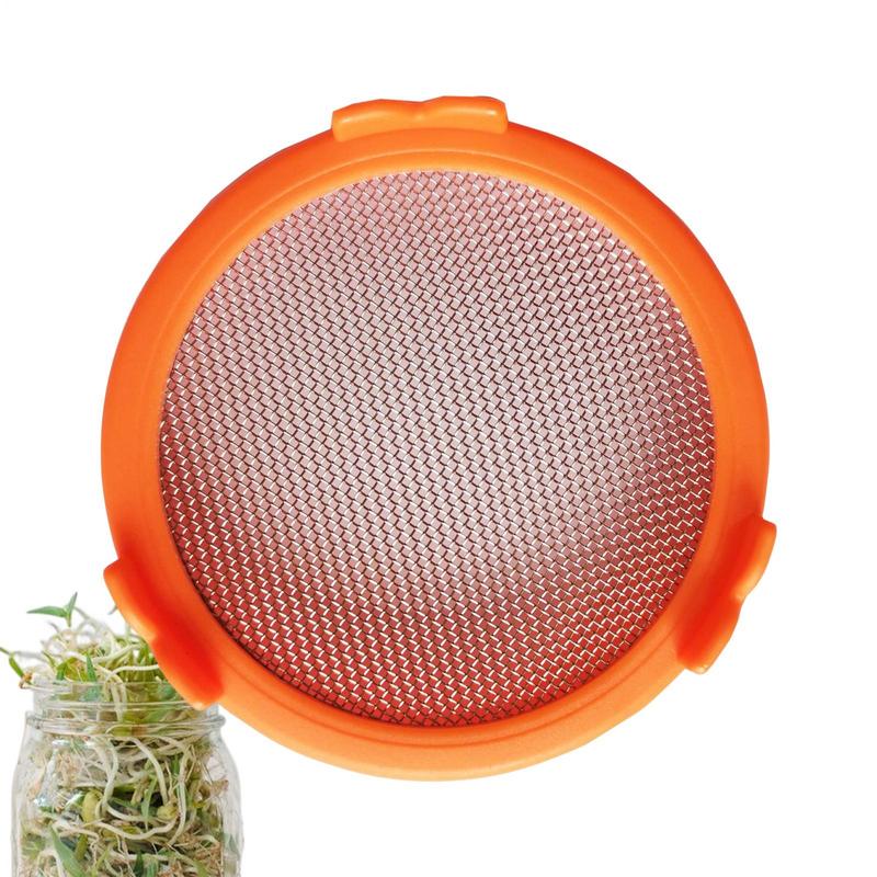 Sprouting Lid With Stainless Steel Screen Mesh Cover Wide Mouth MasonJar For Mouth MasonSprout Jars Germination Strainer