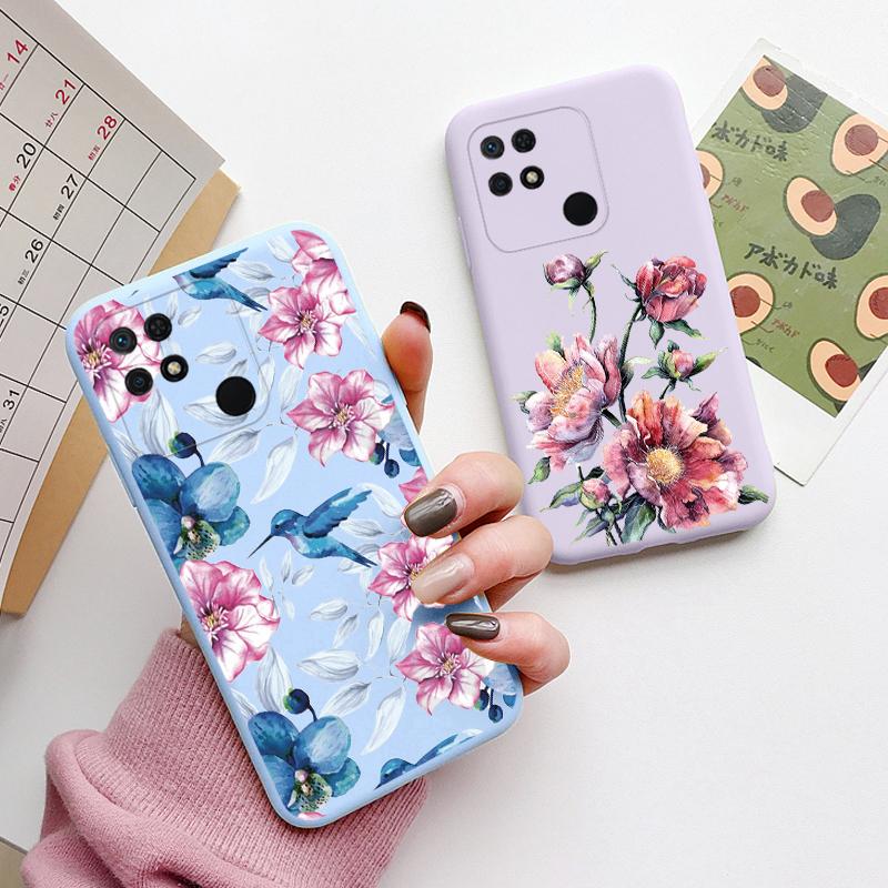 Für Redmi 10C 10 C 10A Hülle Funda Vintage Blumen Blätter Schutzhülle Weiche Capa Für Xiaomi Redmi 10C 13C 14C Bumper Case