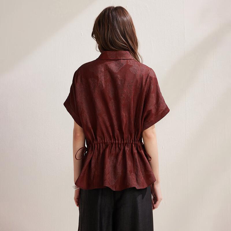 Zhaojun Women's Mulberry Silk Short Sleeve Top