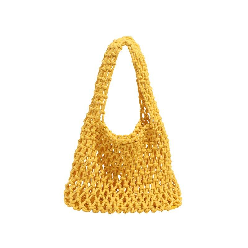 Hollow Knitted Handbag Summer New Solid Color Niche Design Fashionable Versatile Women's Bag