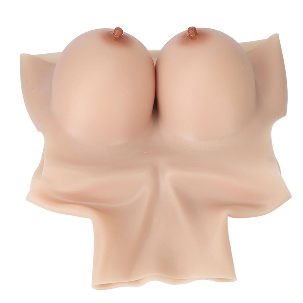 Silicone Breastplate D Cup Realistic Flexible Prosthetic Breast Fake Boobs Breast for Crossdressers Color 1