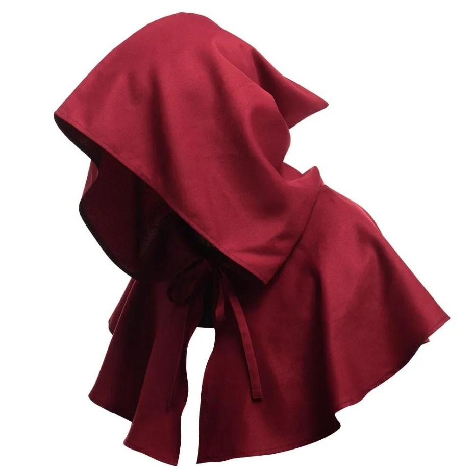 1 Pcs Unisex Men Medieval Costume Renaissance Cloak Hat Halloween Witch Cosplay Costume Hooded Cape Hat Hats For Women