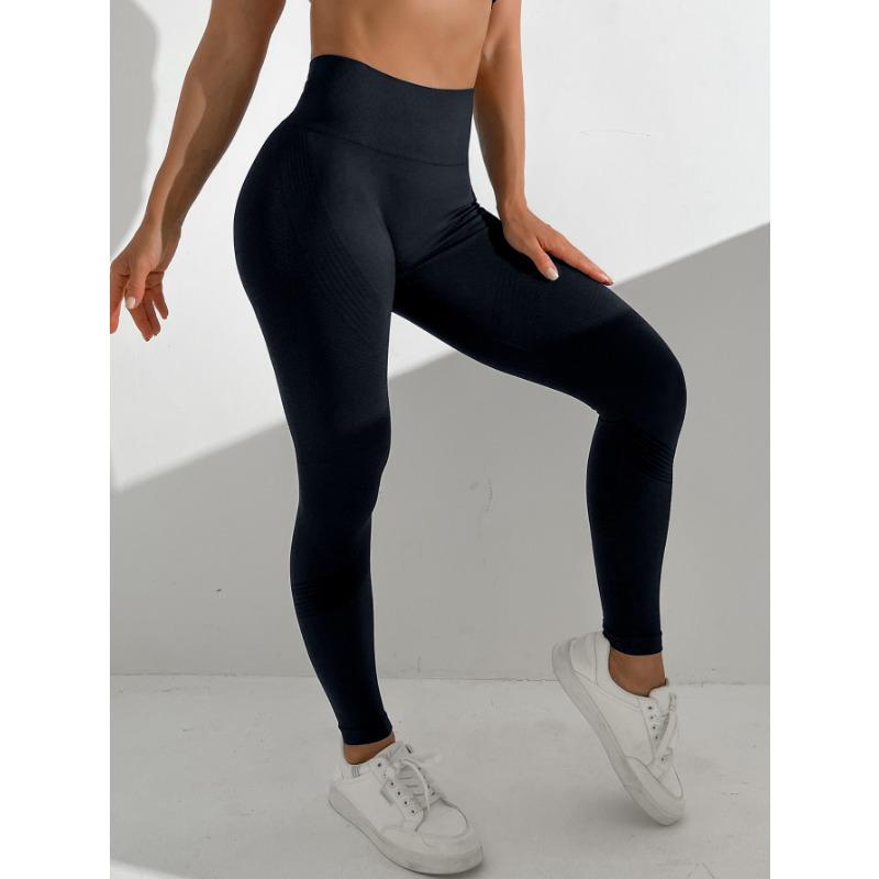 New Women's Sports Fitness Pants Seamless Hip Lift High Waist Belly Peach Pants Elastic Yoga Pants