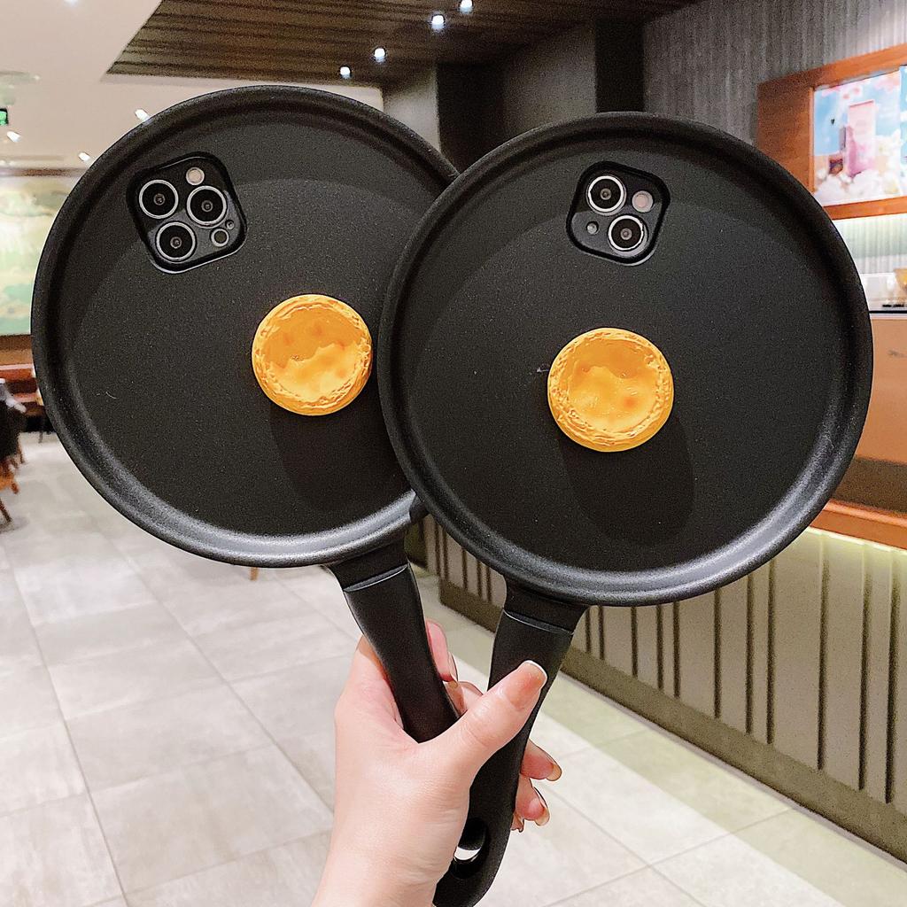 Suitable for iPhone 16 ProMax Funny Creative Frying Pan Apple X/15/XR Phone Case S23 S22P