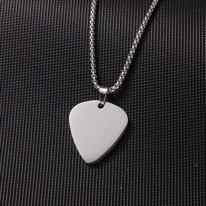 

Stainless Steel Water Drop Guitar Pick Necklace for Men and Boys