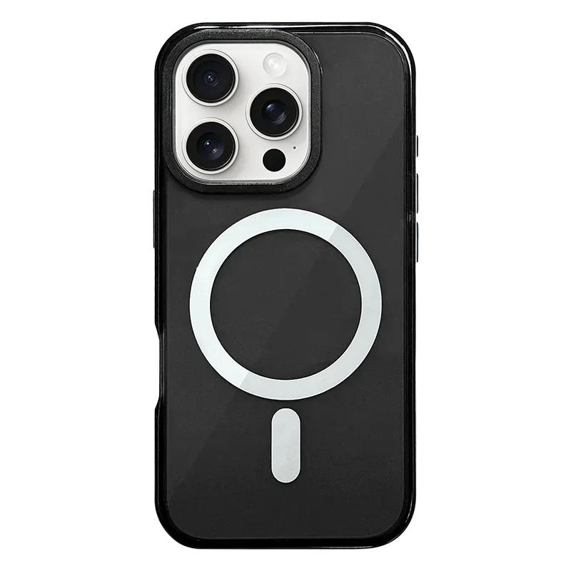 Transparent Neon Color MagSafe Phone Case for iPhone 17 15 16 Pro Max 13 14 12 11 Wireless Charging Soft Silicone Bumper Cover