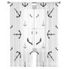 Anchor Icon Pattern Tulle Curtains For Living Room Decoration Modern Veil Chiffon Curtains Bedroom Sheer Voile
