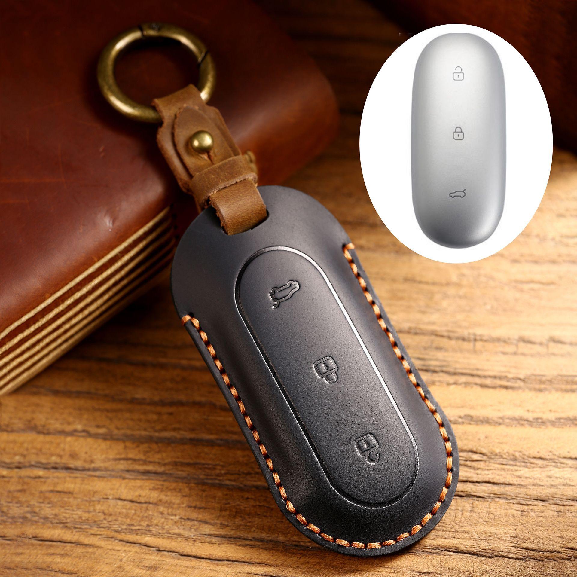 

Чохол для автомобільних ключів GUSHIBEI з натуральної шкіри для Li IDEAL ONE чорний