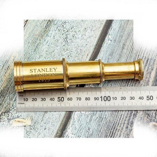 Sjarm messing marin miniatyrteleskop 15,24 cm i en fantastisk treboks Ideell bursdags-, kontor- eller hjemmeinnredningsgave