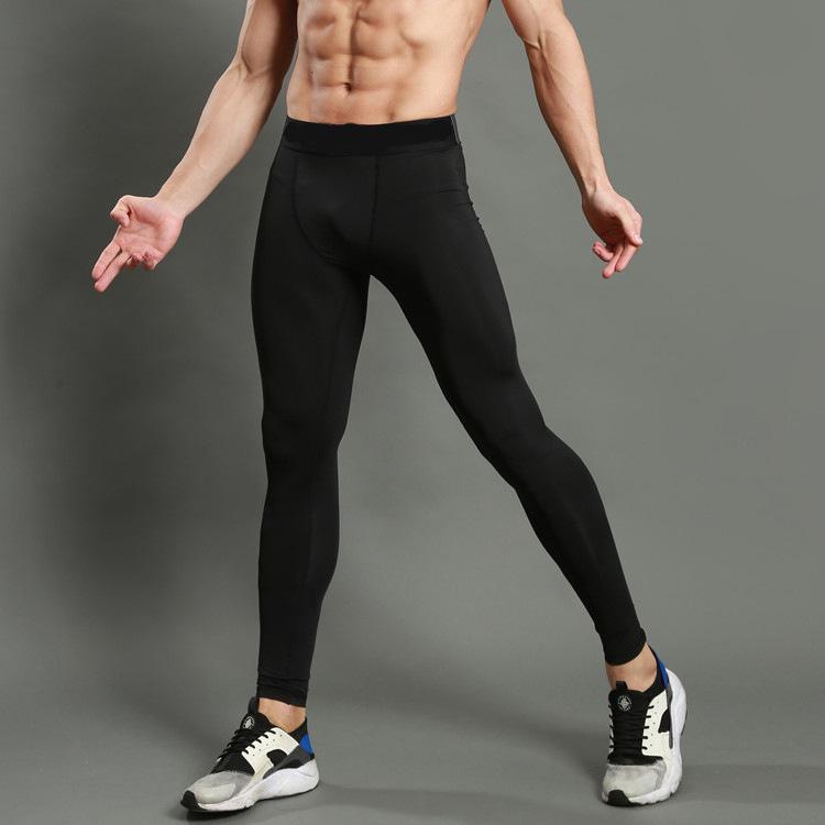 Men’s Quick-Dry Compression Sports Pants – High Elastic, Moisture-Wicking Base Layer for Running, Basketball, and Fitness.