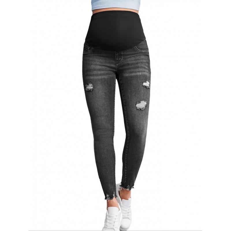 Umstandshose High Waist Bauchstütze Stretch Slim Fit Lässige Hose Schwangere Frauen
