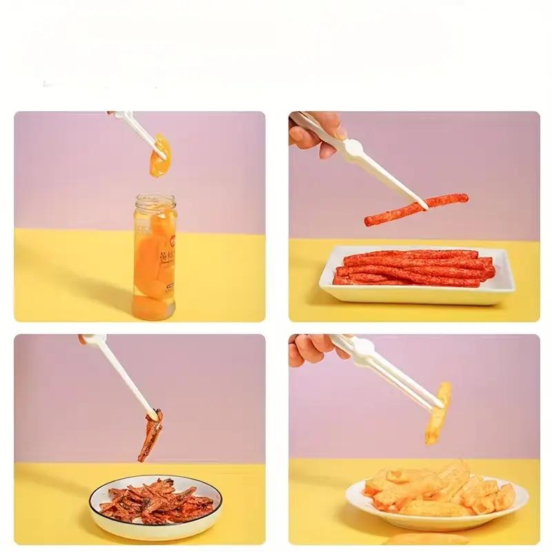 Multifunctional Plastic Chopsticks for Lazy People, No Dirty Hands, Potato Chip Clips, Casual Snack Clips, Non-stick Finger Grip Design