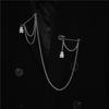 Pin Clip Chain Brooch Metal Tassel Pendant Brooch for Women Men Couple Overcoat Suit Shirt Lapel Pin Clothing Accessory Jewelry