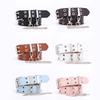 1spc Jeans Fashion Chain Decoration Wide Belt Women Punk Double Row Eye PU Belt