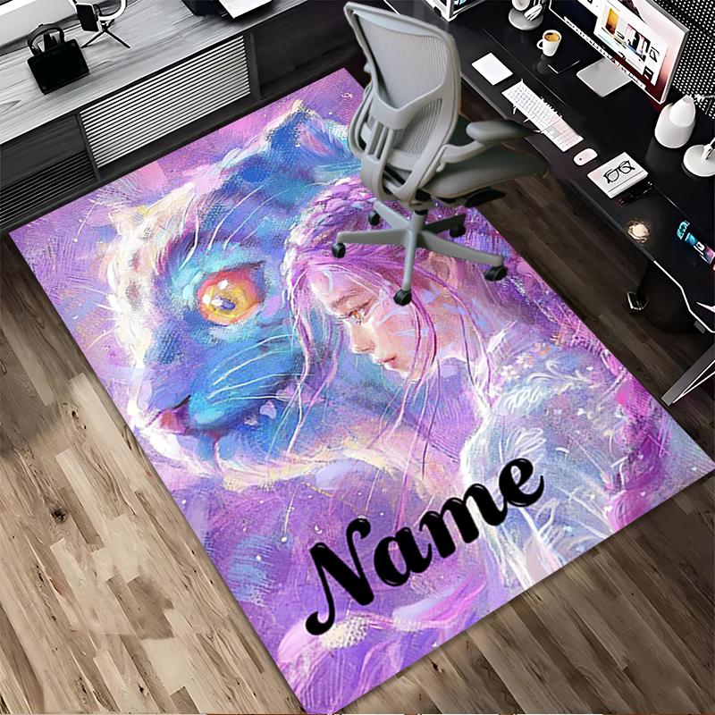 Custom Name Witchcraft Fantasy Living Room Non-Slip Area Rug Soft Carpet for Bedroom Kids Playroom Sofa Office Home Decor Doormat