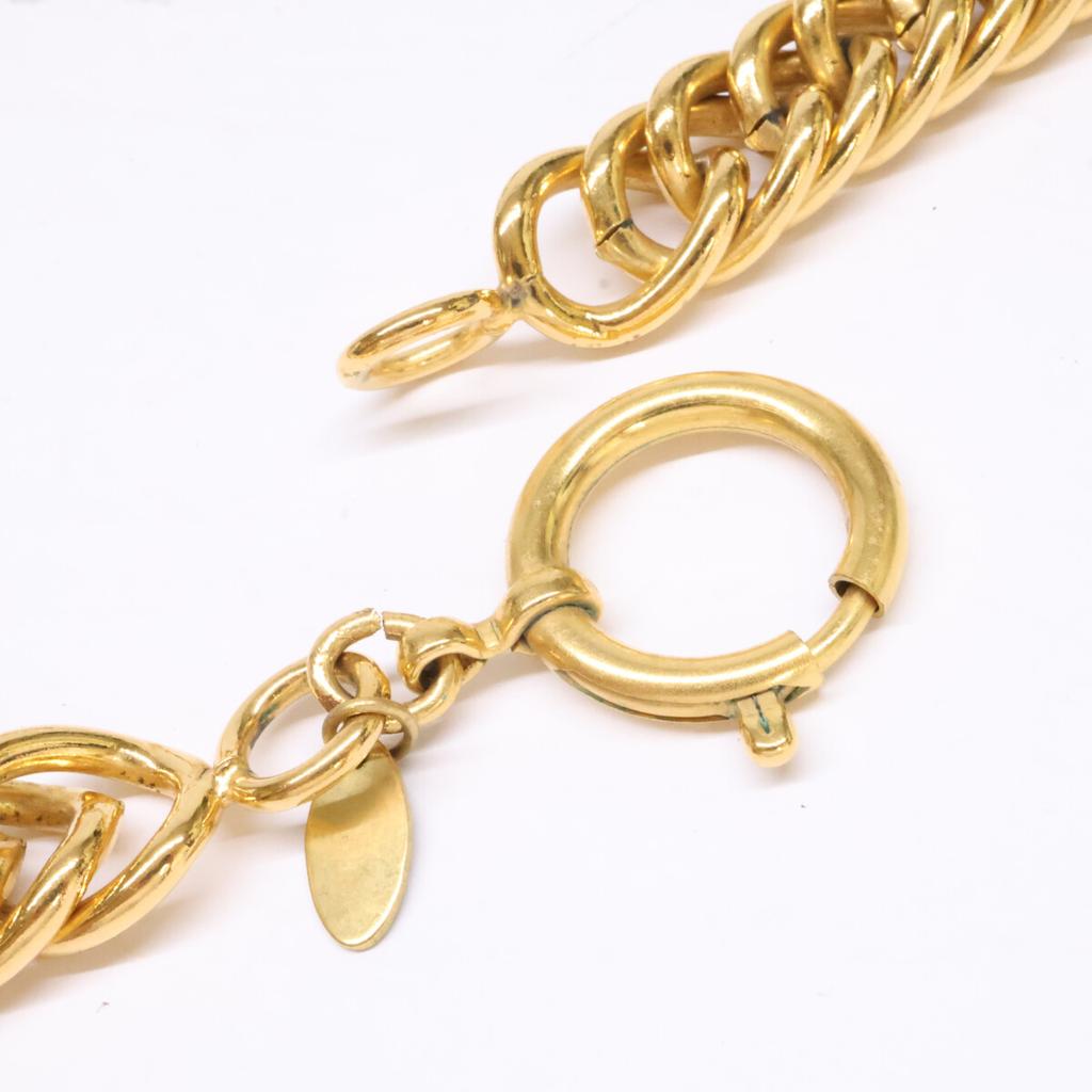 CHANEL Vintage CC Logos Chain Choker Necklace goldUsed